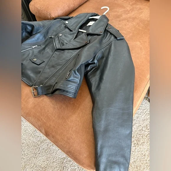 House of CB ‘Lumia’ Black Leather Jacket size Medium - Picture 10 of 17